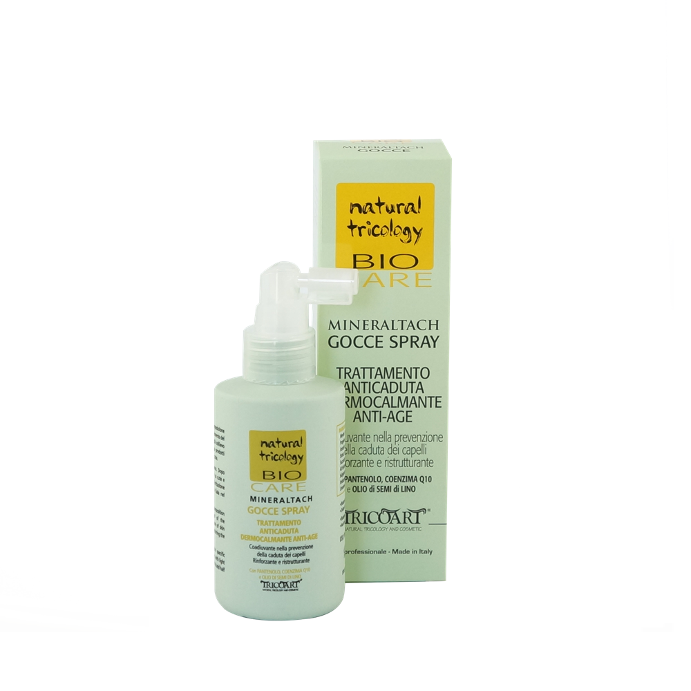 MINERALTACH Gocce spray trattamento anticaduta dermocalmante anti – age Trychologiczne serum wzmacniająco odbudowujące, przeciw wypadaniu włosów do skóry wrażliwej 100 ml – Tricoart