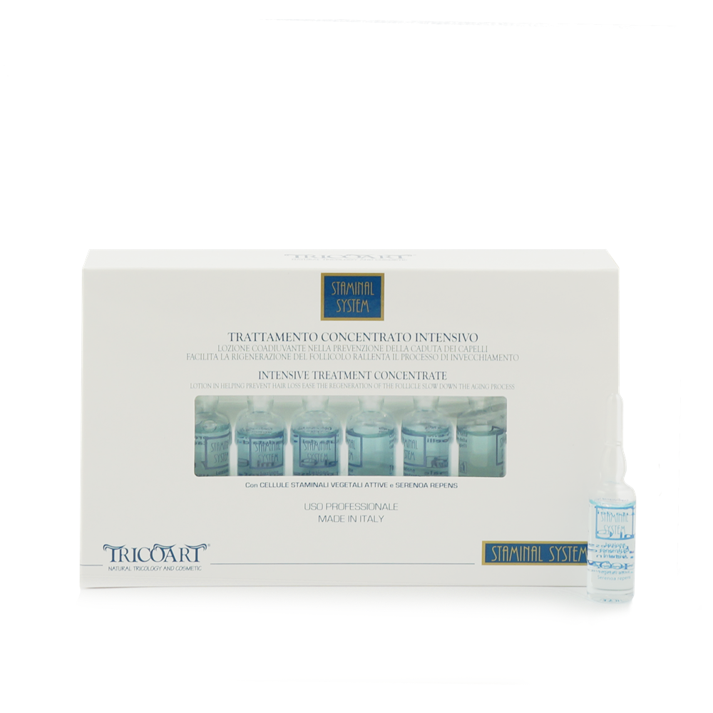 STAMINAL SYSTEM Trattamento concentrato intensivo Trychologiczne serum pobudzające z komórkami macierzystymi  ampułki 12×7 ml – Tricoart
