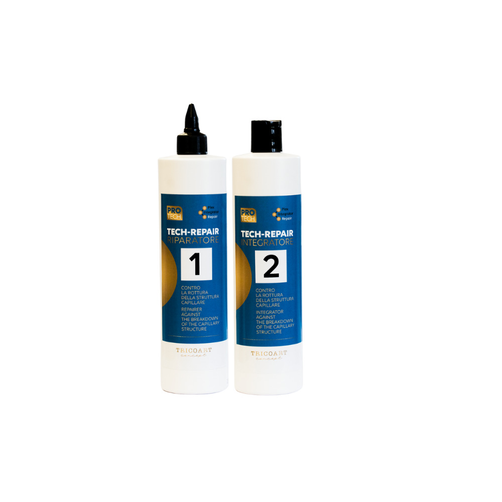 PROTECH Tech Repair Riparatore + Integratore Rekonstrukcja Łodygi Faza nr.1 + Faza nr.2 ZESTAW   2x500ml – Tricoart
