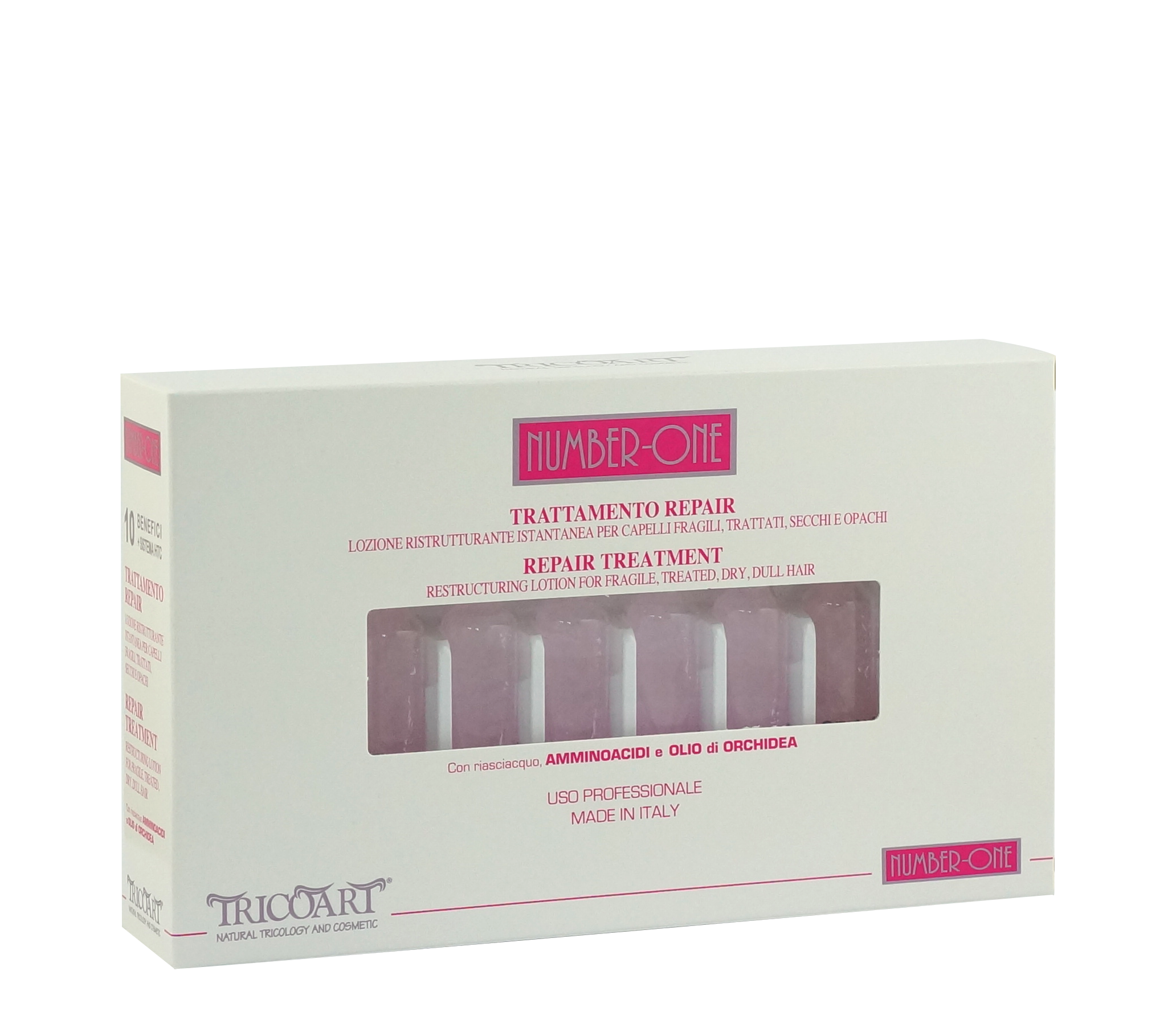 NUMBER-ONE Trattamento repair Rekonstrukcyjne serum do łodygi włosa w ampułkach 12×10 ml – Tricoart